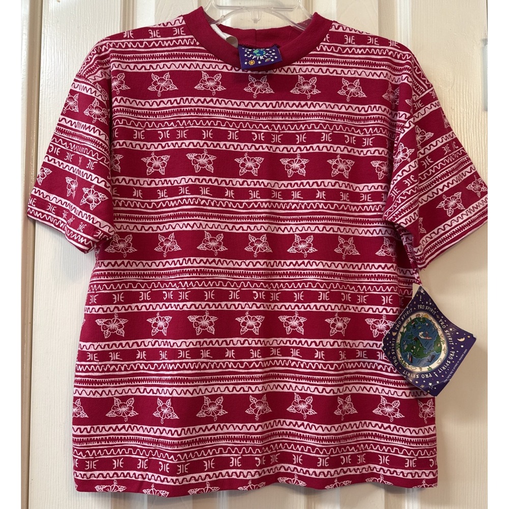 Vintage 90s‎ Pro Spirit Dark Pink Single Stitch T Shirt Size Small NWT